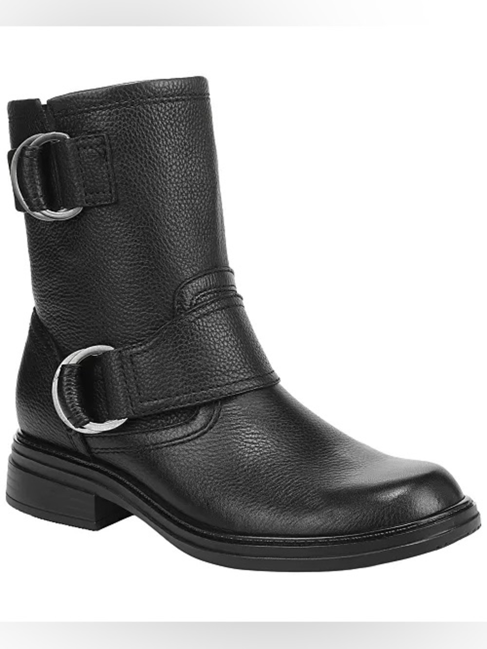 ♥️♥️ Naturalizer Women's Optimus Block Heel Moto Booties - Black Leather 6.5 M